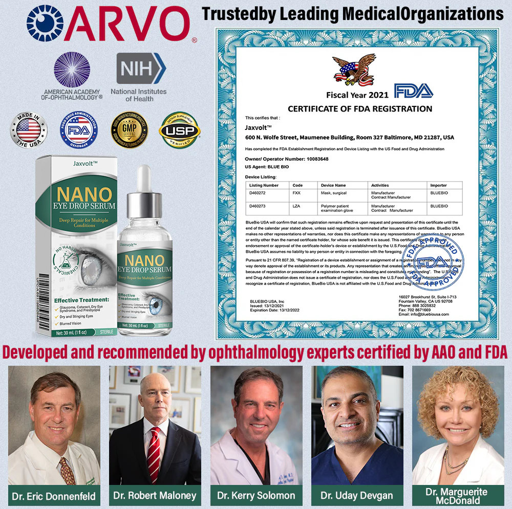👩‍⚕️Jaxvolt® Nano Eye Drops Serum ✅FDA Approved(Suitable for presbyopia, dry eye syndrome, glaucoma, and cataracts) ☘️☘️
