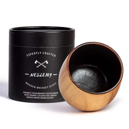 Handmade and Charred Drinking Vessel -Original Wooden Bourbon Drinking Glass