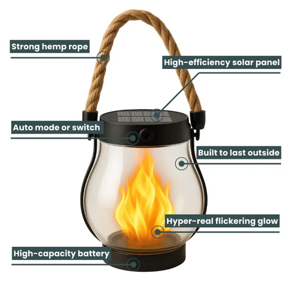 🔥 Last Day Promotion 50% OFF🔥Dancing flame Solar Lantern Outdoor Lights