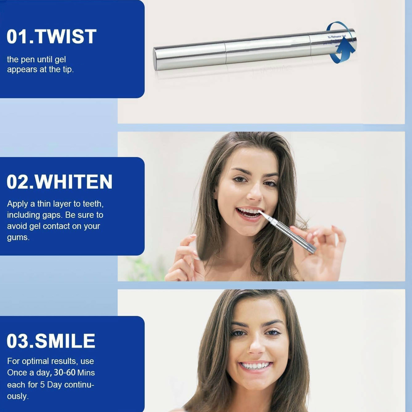 🦷SmileFitPro 35%CP Teeth Whitening Pen (30+ Treatment - Mint Flavor, Enamel Safe, Dentist Formulated, 10 Min Fast Whitening)