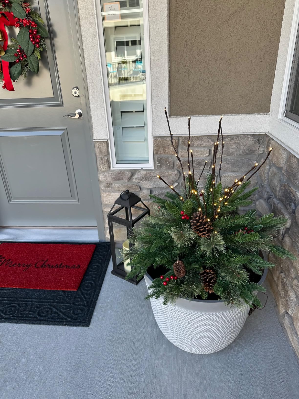 Mini Artificial Christmas Tree ▶︎ Weatherproof sparkle for entryways and patios